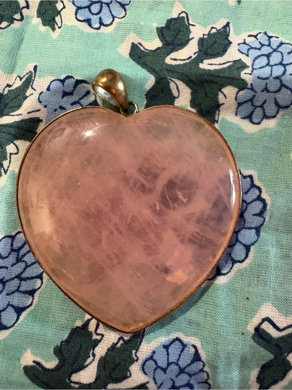 Heart-Shaped Rose Quartz Pendant Necklace - Pink set in silver chain not include